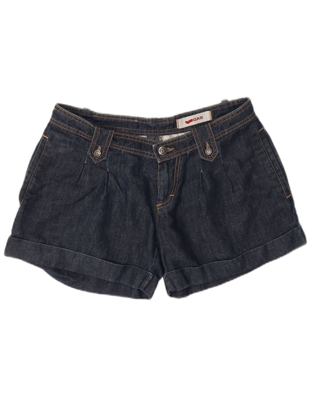 Pantaloni scurți din denim pentru femei Gas W29, bumbac albastru bleumarin mediu