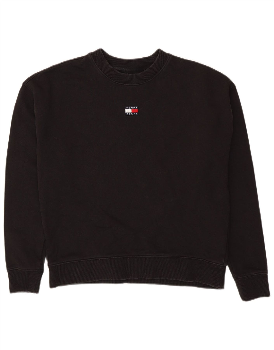 Pulover oversize crop Tommy Hilfiger pentru femei UK 10 Mic Negru