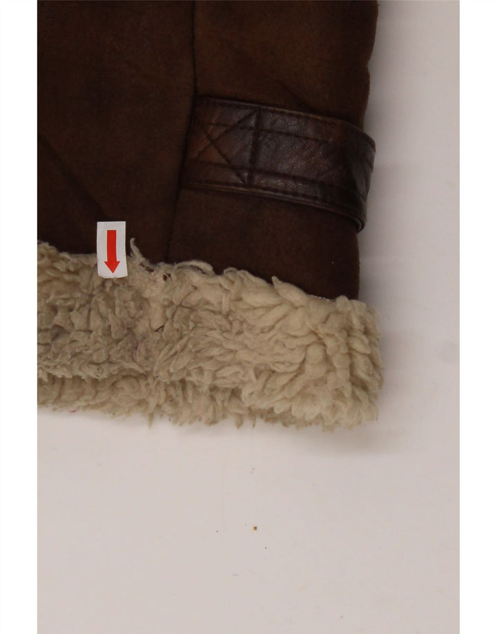 AERONAUTICA MILITARE Jachetă pentru bărbați Flight Sherpa UK 36 Poliester maro mic