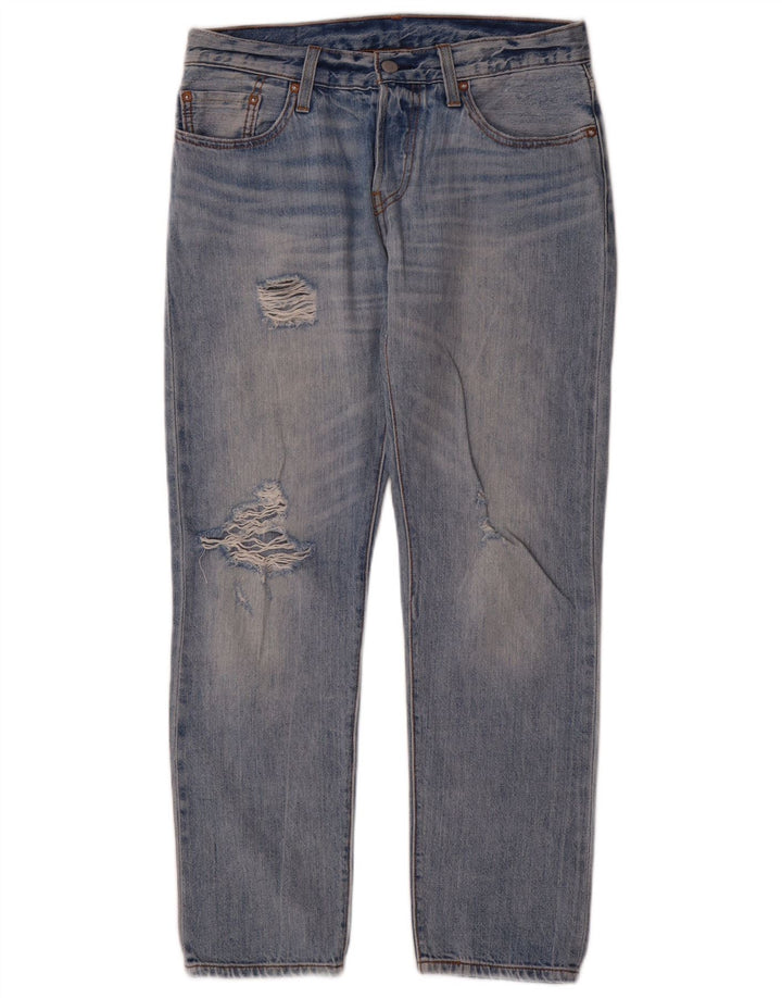 Blugi drepti distressed 501 CT Levi's pentru femei W26 L29 albastru
