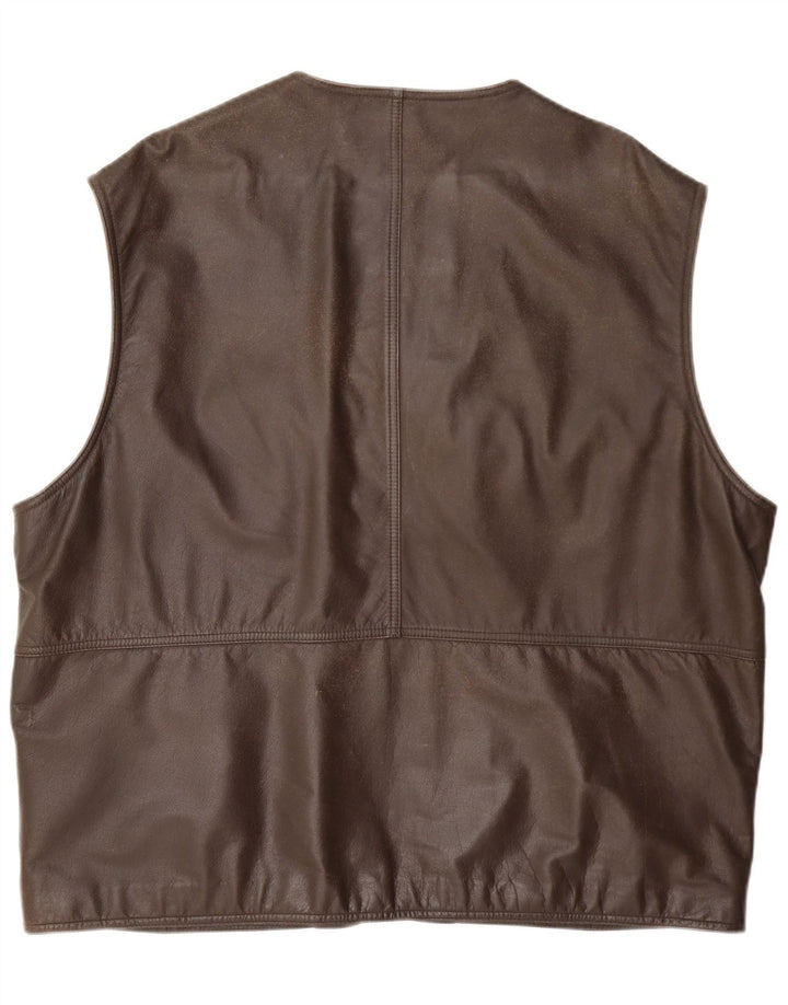 Gilet de piele pentru bărbați Itallo IT 60 4XL maro