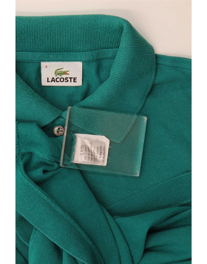 Tricou polo Lacoste pentru bărbați, mărimea 4, bumbac verde mediu