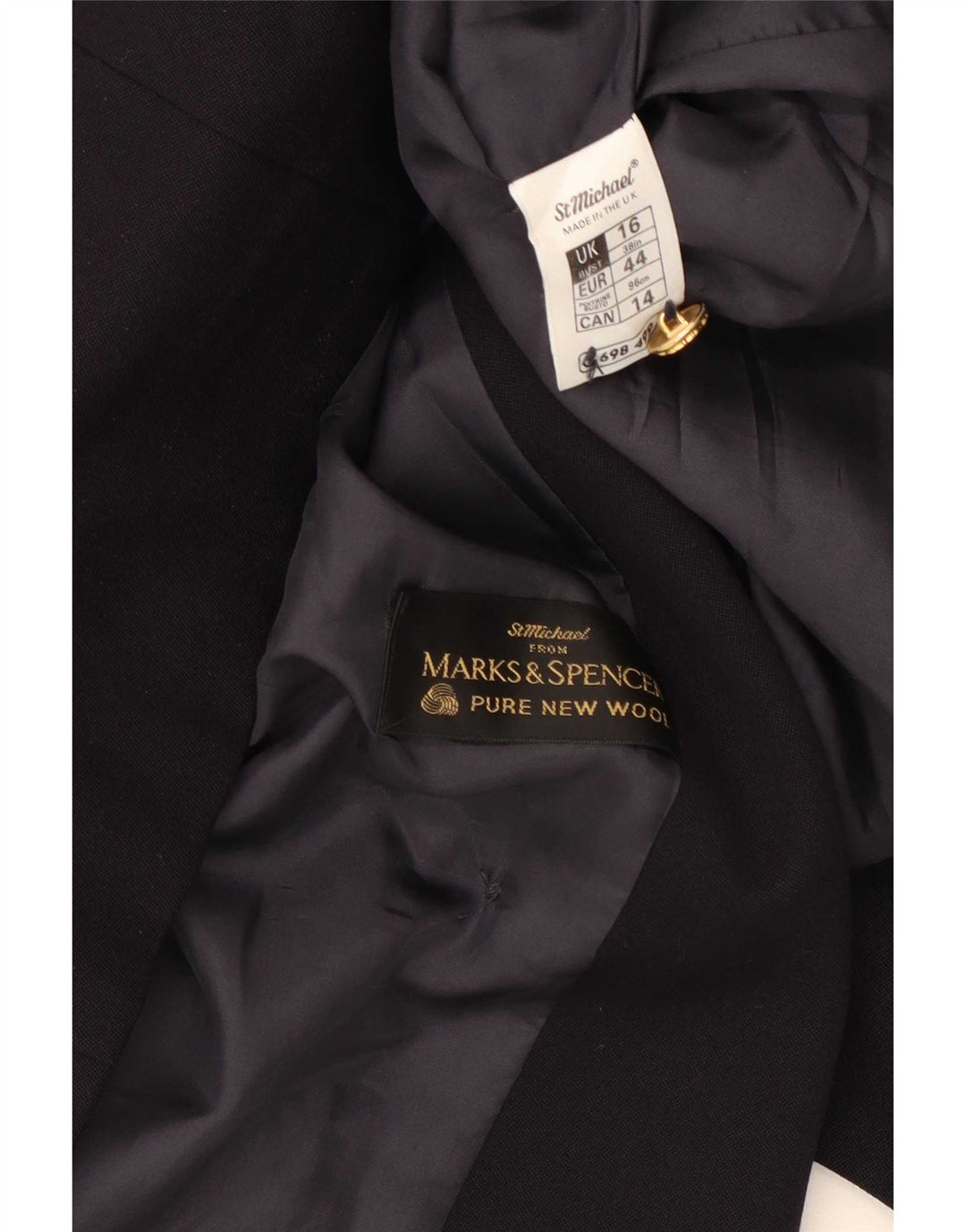 Jachetă pentru femei Marks & Spencer cu două piepturi, UK 16, mare bleumarin
