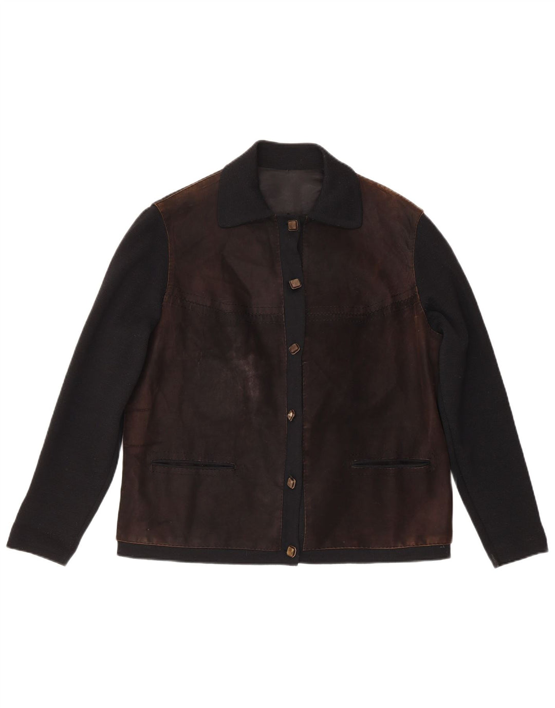 Jachetă Bomber Vintage Regular Fit pentru femei IT 48 Medium Brown Colorblock