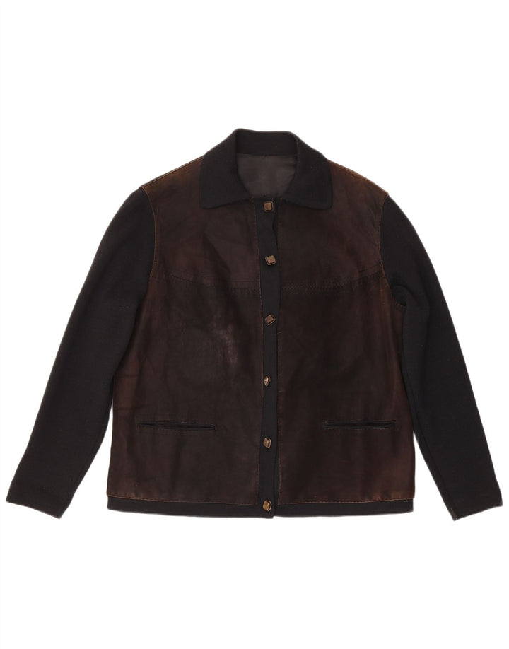 Jachetă Bomber Vintage Regular Fit pentru femei IT 48 Medium Brown Colorblock