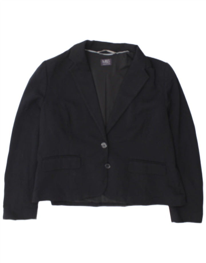 Jachetă pentru femei Marks & Spencer cu 2 nasturi, UK 18 XL, poliester bleumarin