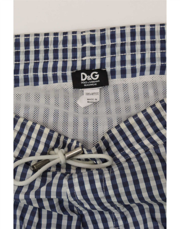 Pantaloni scurți de înot pentru bărbați Dolce & Gabbana, cu carouri mari, albastre