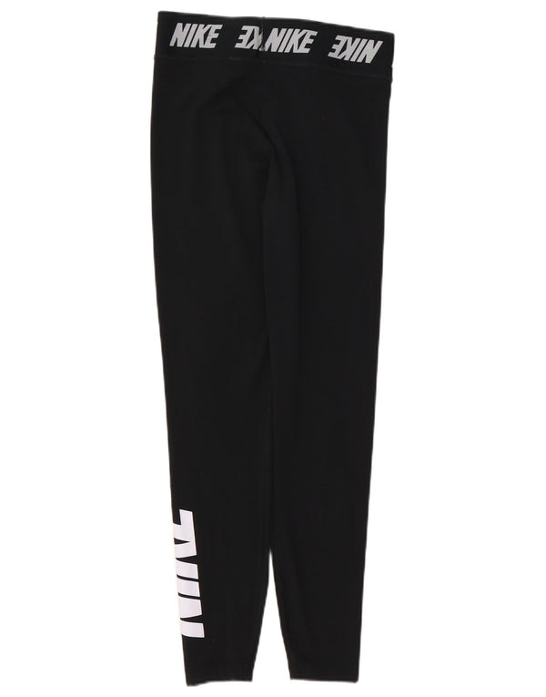Leggings grafic Nike pentru femei UK 8 Small Black Bumbac