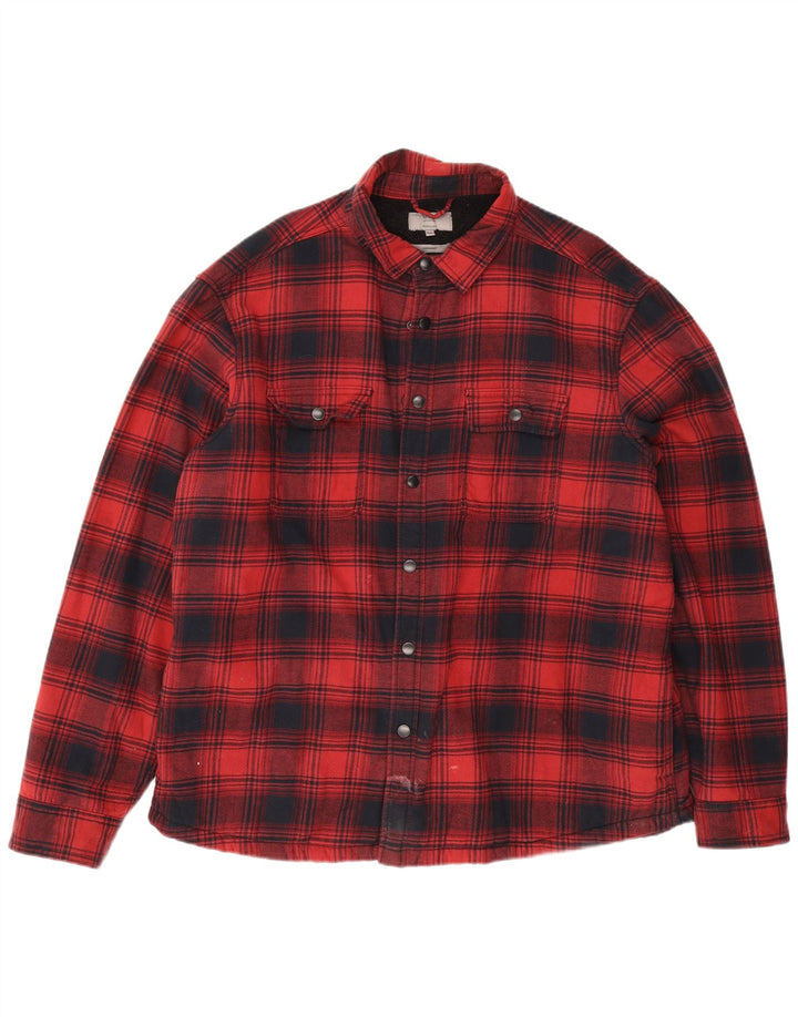 Cămașă de flanel pentru bărbați Marks & Spencer, obișnuită, 2XL, roșu