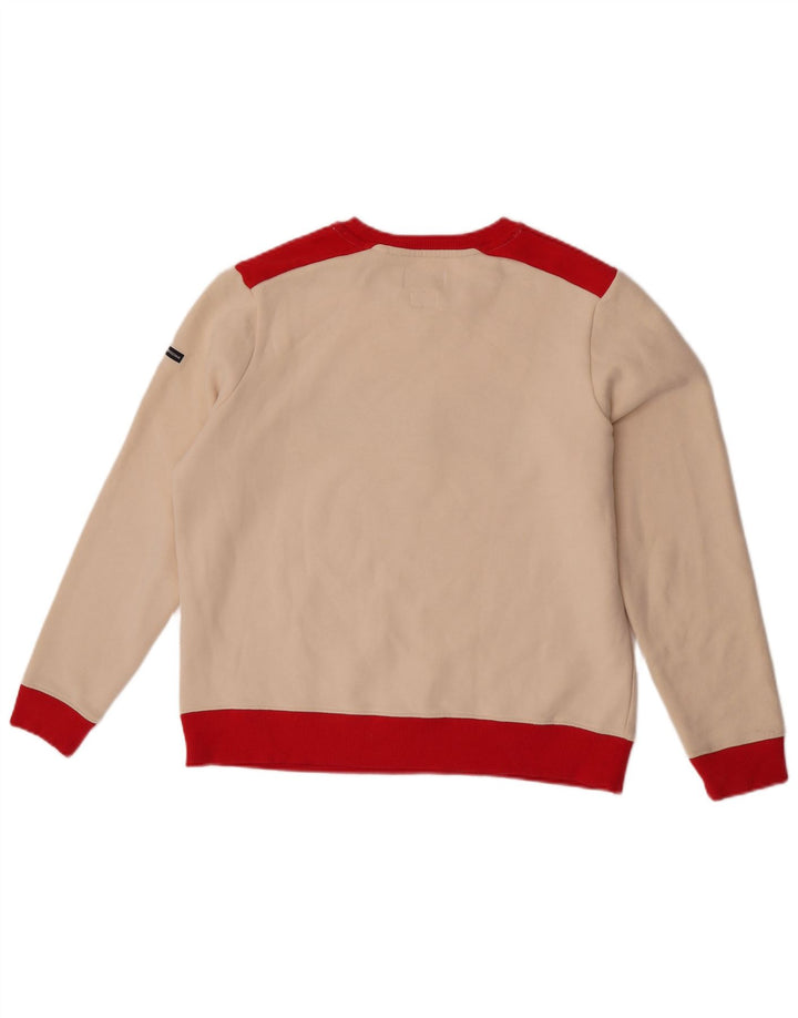 Pulover Superdry pentru damă UK 12 Medium Off White Colorblock