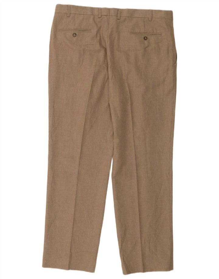Pantaloni de costum pentru bărbați Marks & Spencer, cu ajustare normală, L38 L31, poliester bej