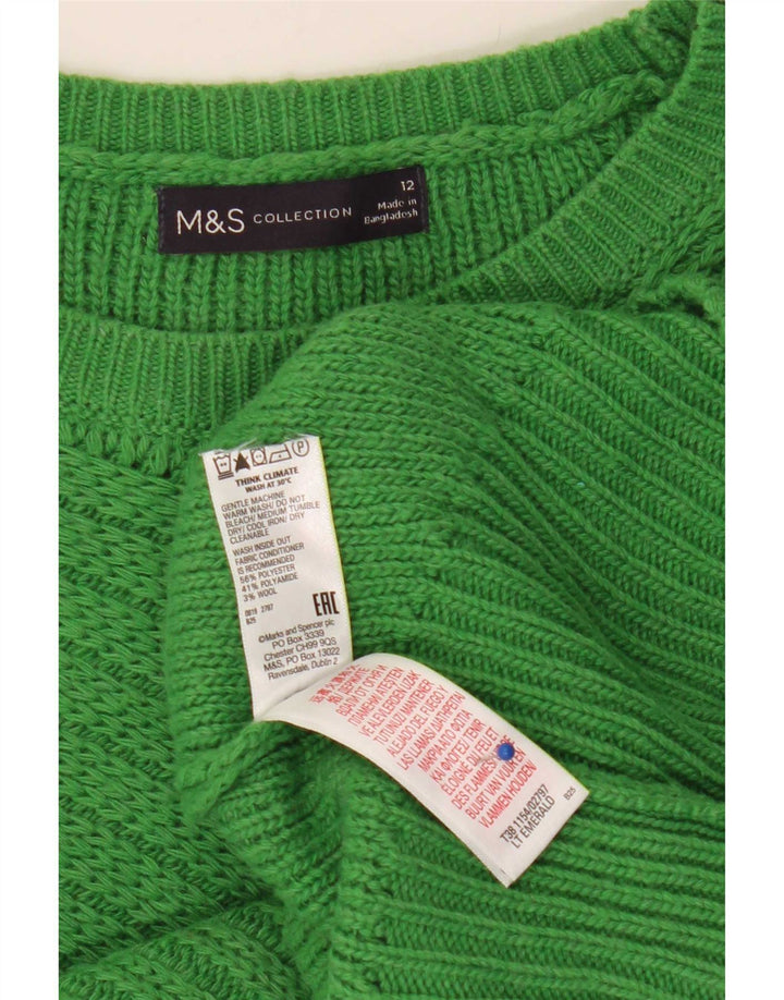 Pulover pentru femei Marks & Spencer cu gâtul cu barca UK 12 verde mediu