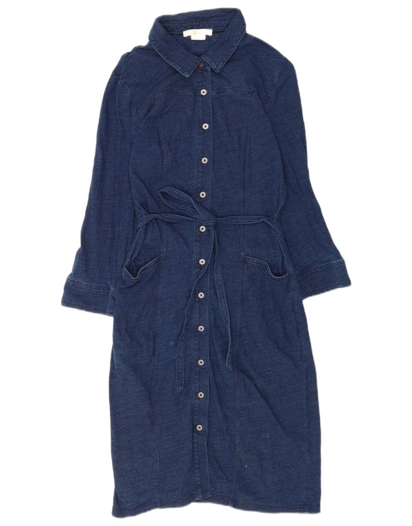 Rochie cămașă Boden pentru femei cu mâneci 3/4 UK 6 XS Bumbac bleumarin
