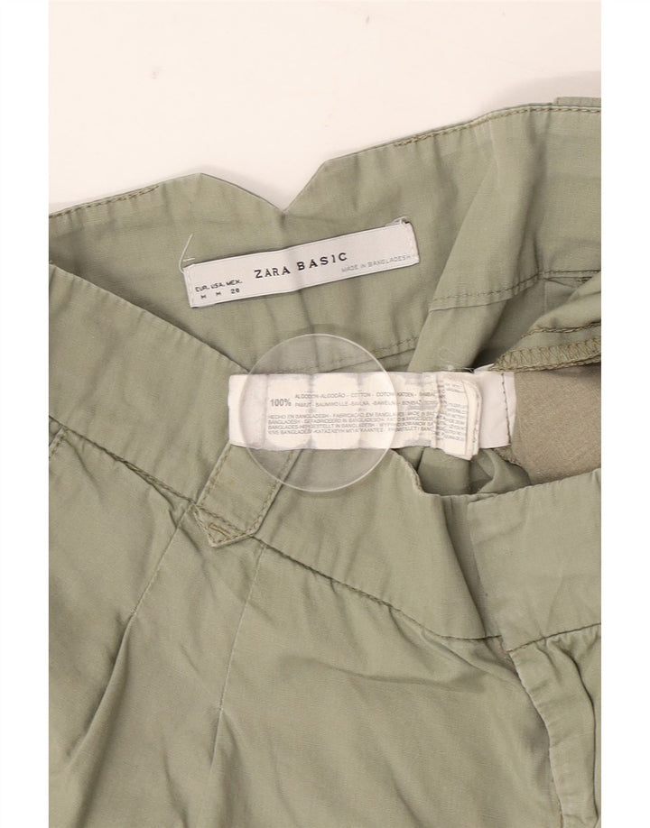 Pantaloni scurți chino pegged pentru femei Zara Medium W28, bumbac verde