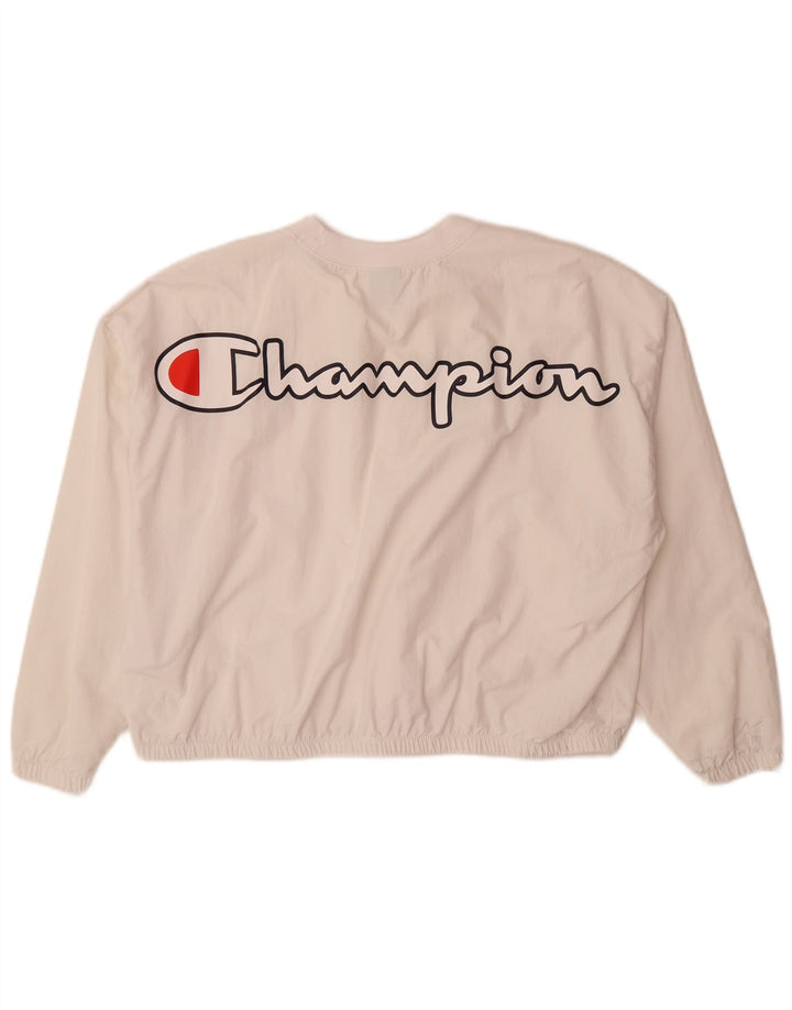 Top de trening pentru femei Champion, cu grafic supradimensionat, cu pulover UK 10 Small White