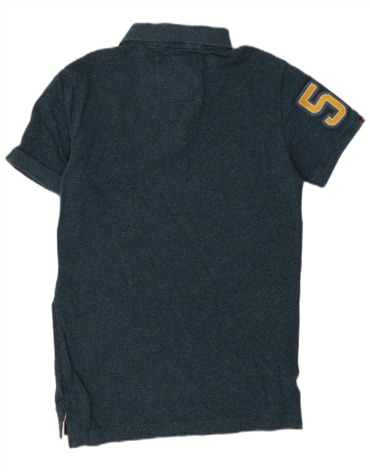 Tricou polo grafic pentru bărbați Superdry, bumbac albastru mic