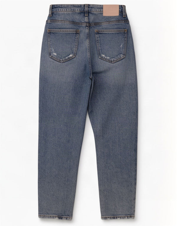 Blugi conici învechiți pentru femei Zara EU 40 Medium L30 L29 Albastru