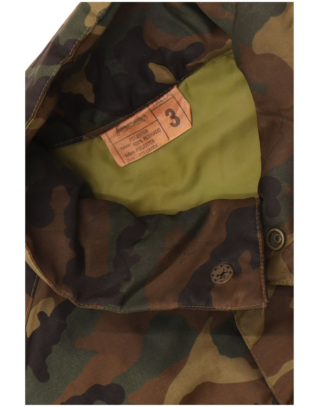 Jachetă militară vintage pentru bărbați UK 42 XL kaki poliester camuflaj