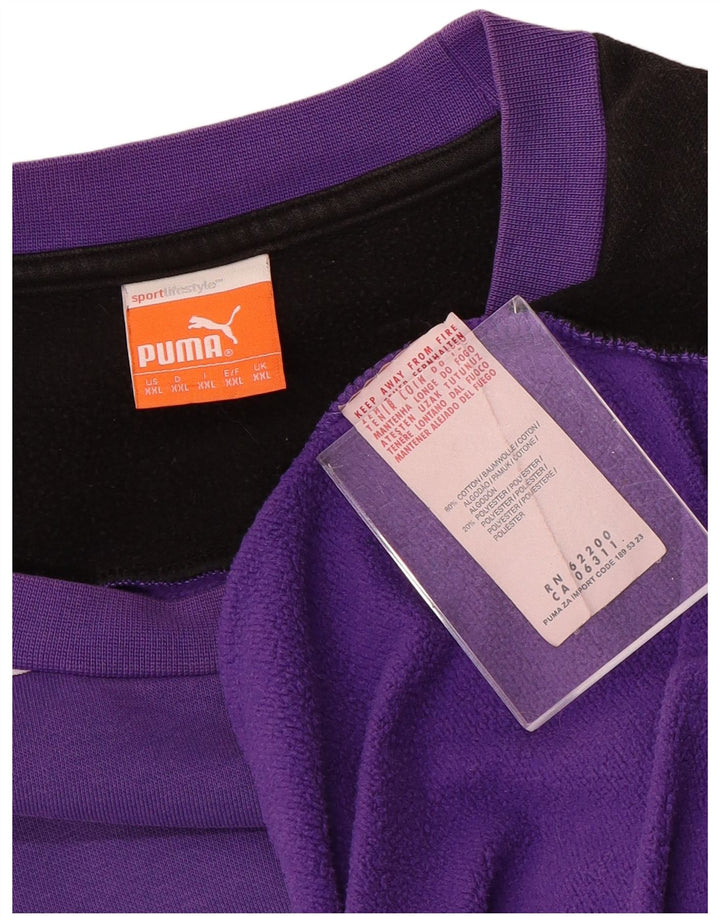 Pulover pentru bărbați PUMA Osnabruck, 2XL, bumbac color bloc de culoare violet