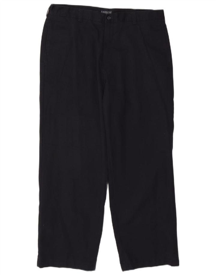 Pantaloni chino drepți pentru bărbați IZOD L36 L29 bumbac bleumarin