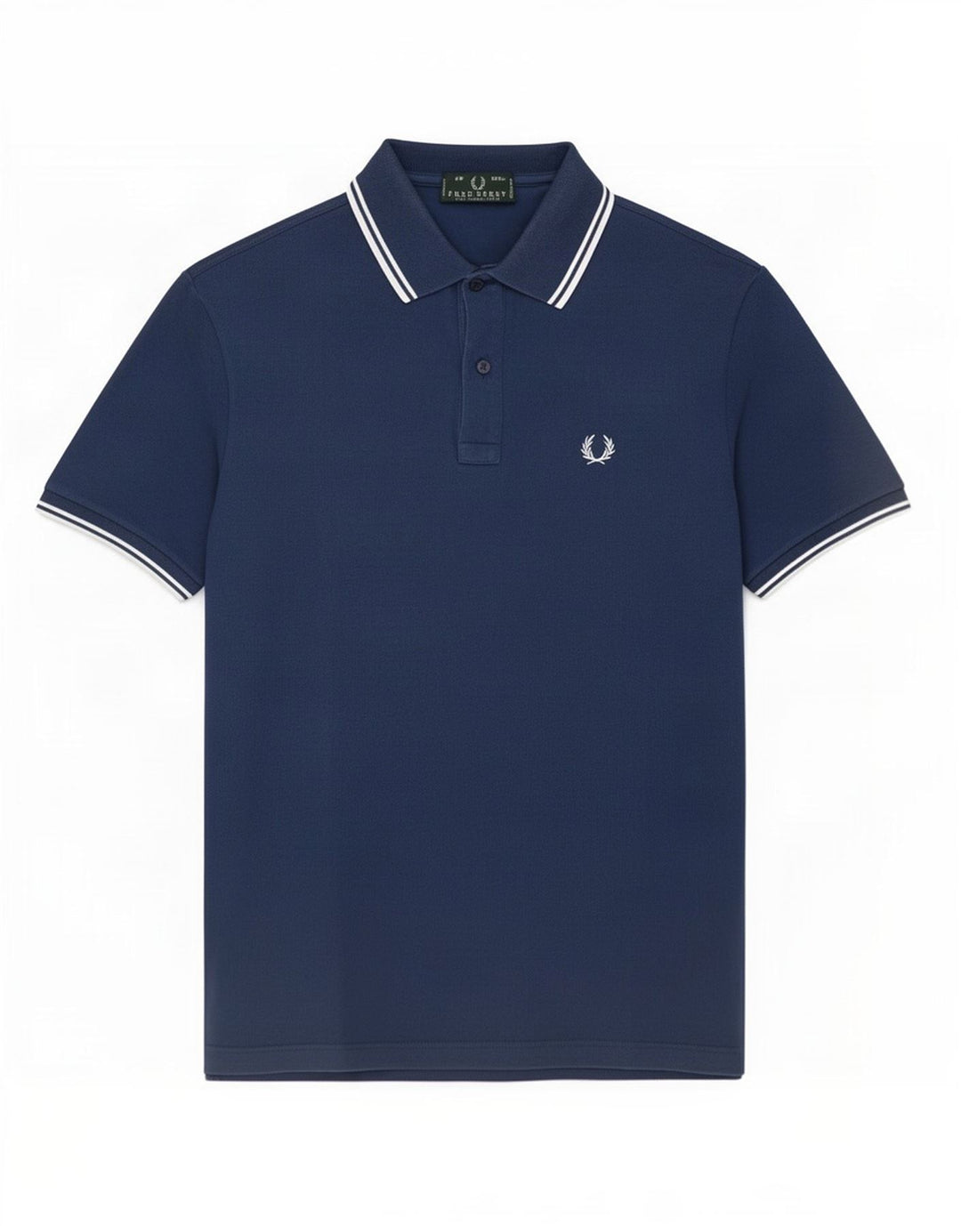 Cămașă polo Fred Perry pentru bărbați, bumbac mediu albastru bleumarin
