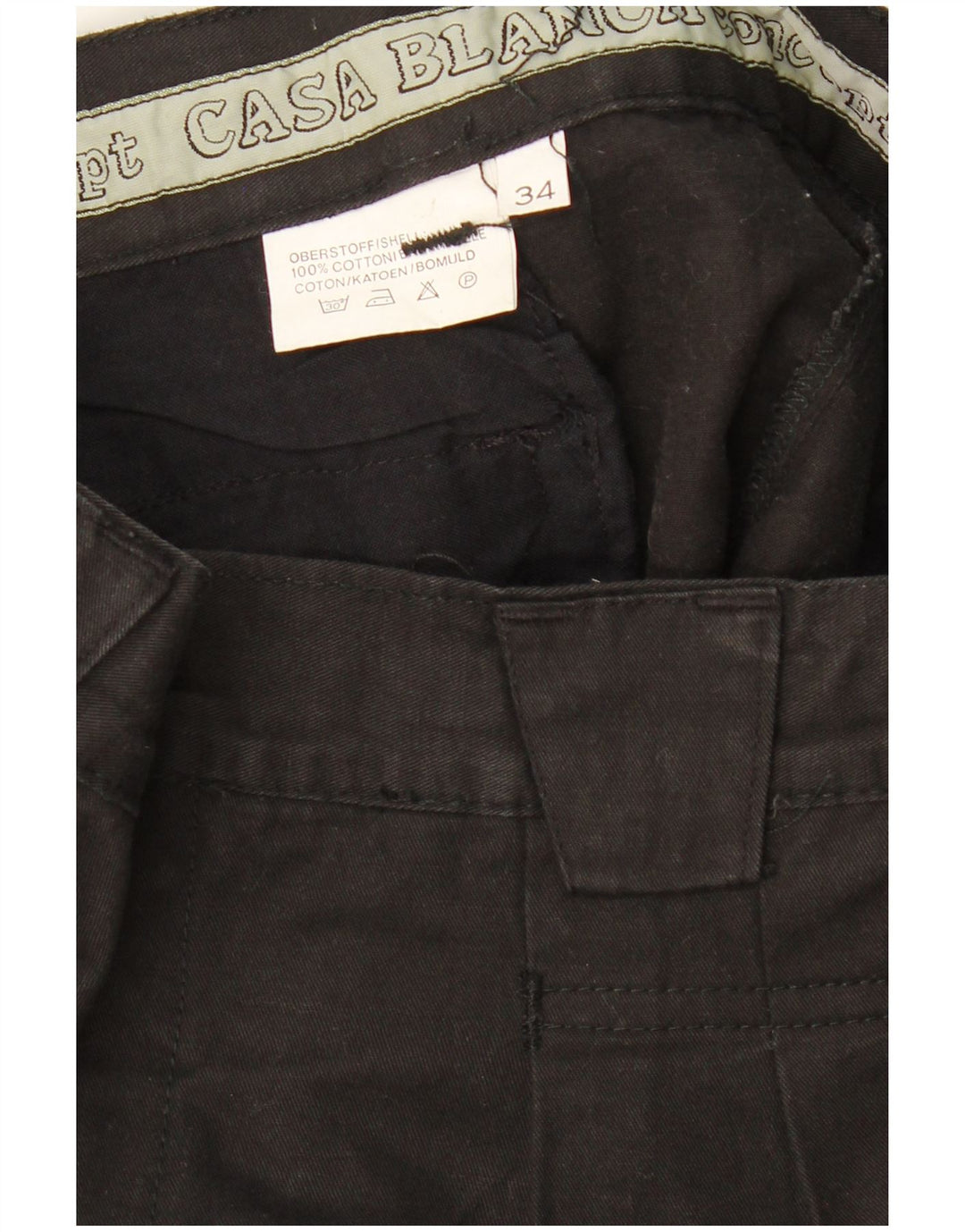 Pantaloni chino pentru bărbați CASA BLANCA L34 L31 bumbac negru