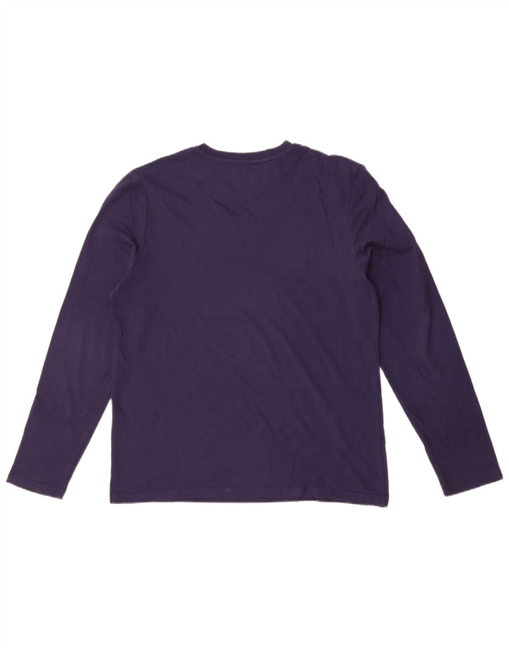 Lyle & Scott Top pentru bărbați cu mânecă lungă din bumbac albastru bleumarin mediu