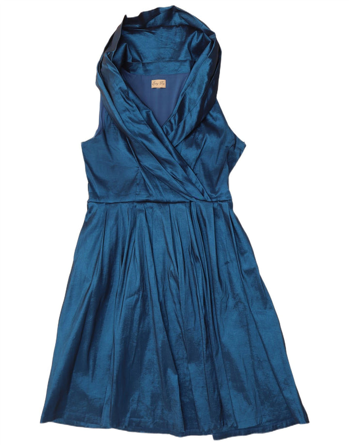 Lindy bop Rochie A-Line fără mâneci pentru femei UK 18 XL Poliester albastru