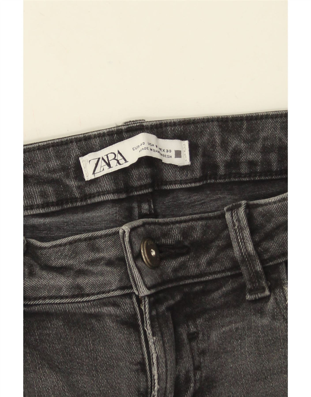 Blugi skinny distressed pentru femei Zara EU 40 Medium W30 L27 Gri