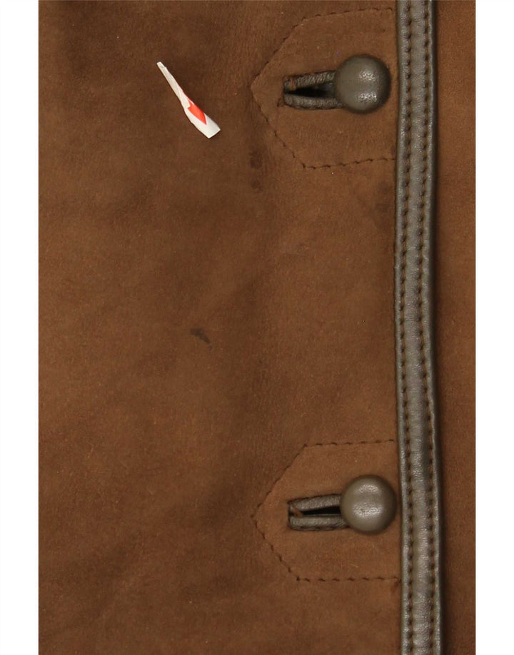 Palton vintage din shearling pentru femei IT 44 maro mediu