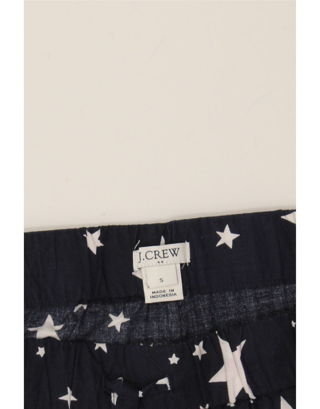 J. CREW Womens Abstract Pattern Sport Shorts UK 10 Small Navy Blue Cotton Vintage J. Crew and Second-Hand J. Crew from Messina Hembry 