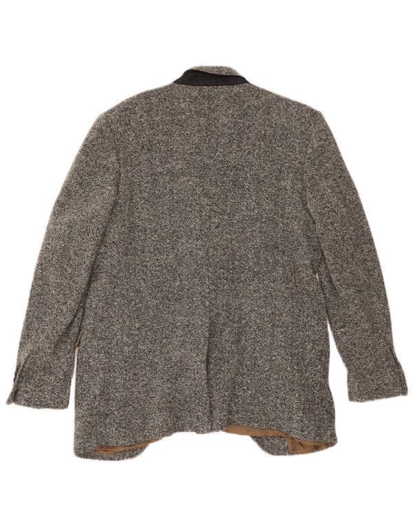 Blazer pentru bărbați Dolce & Gabbana, cu 1 nasture, IT 52 XL, lână gri cu pete