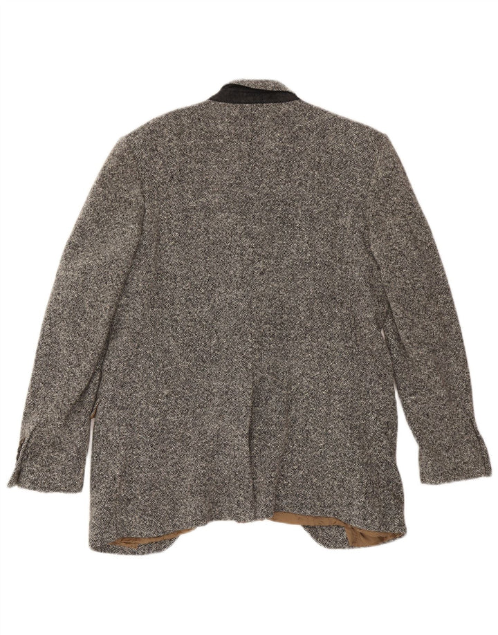 Blazer pentru bărbați Dolce & Gabbana, cu 1 nasture, IT 52 XL, lână gri cu pete