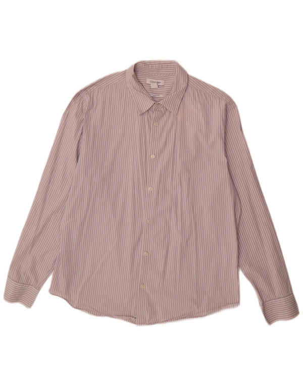 Cămașă pentru bărbați Calvin Klein Slim Fit XL Purple Pinstripe Bumbac