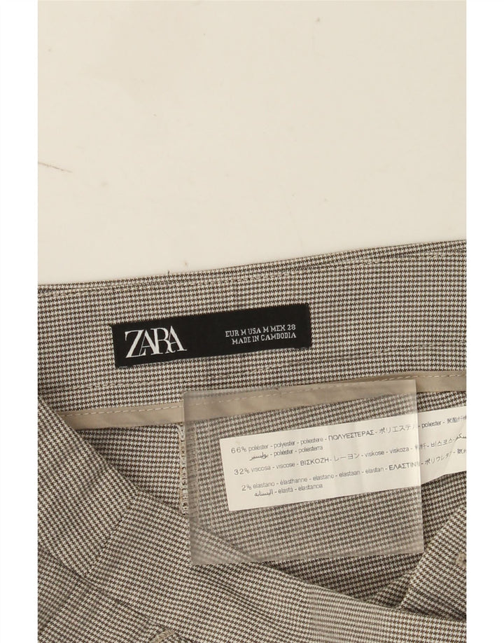 Pantaloni chino slim pentru femei Zara Mediu L28 L28 Gri poliester picior de poule