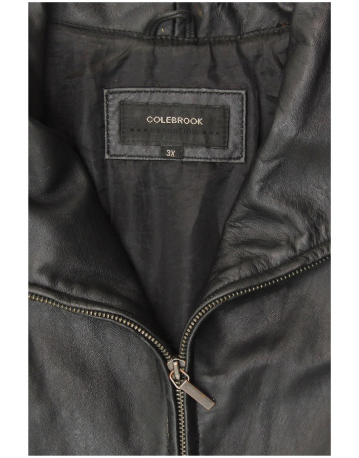 Jachetă de piele pentru femei Colebrook UK 22 3XL din piele neagră