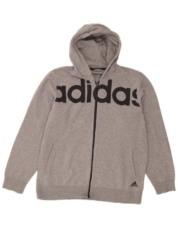 Pulover pentru bărbați Adidas Graphic Zip Hoodie XL bumbac gri
