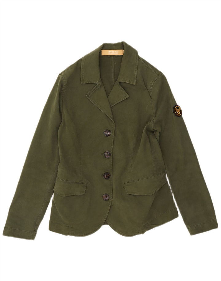Jachetă Blazer pentru femei Avirex cu 4 nasturi UK 6 XS Bumbac verde