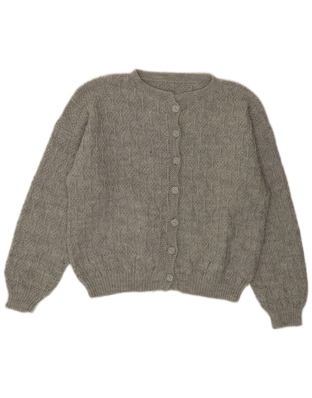 Pulover Cardigan Vintage pentru Damă UK 14 Large Gri