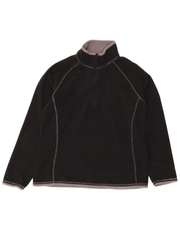 Jumper pentru femei Mountain Warehouse, cu fermoar și gât, din lână UK 14, mare, negru