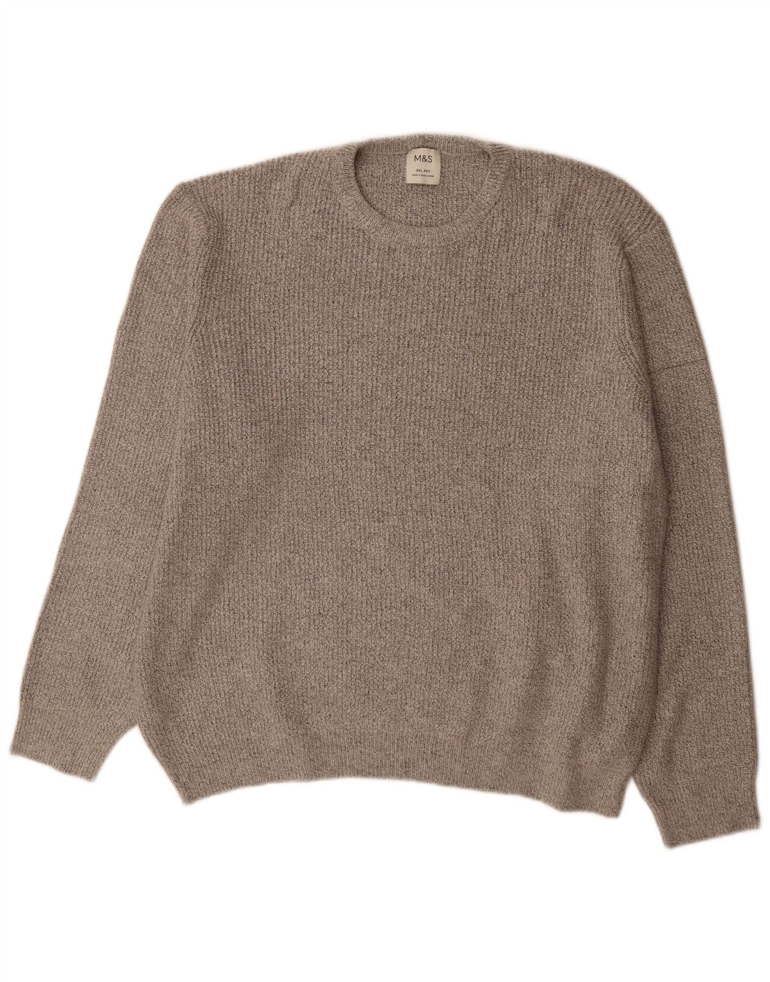 Pulover pentru bărbați Marks & Spencer cu gât crew, poliamidă gri 3XL