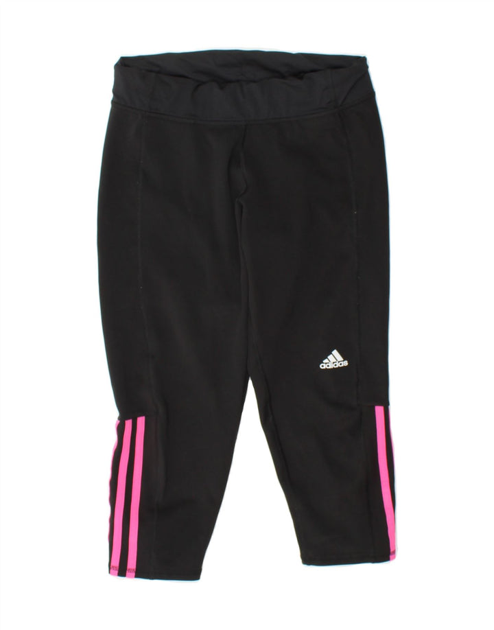 ADIDAS Womens Capri Leggings UK 8/10 Small  Black Polyester Vintage Adidas and Second-Hand Adidas from Messina Hembry 