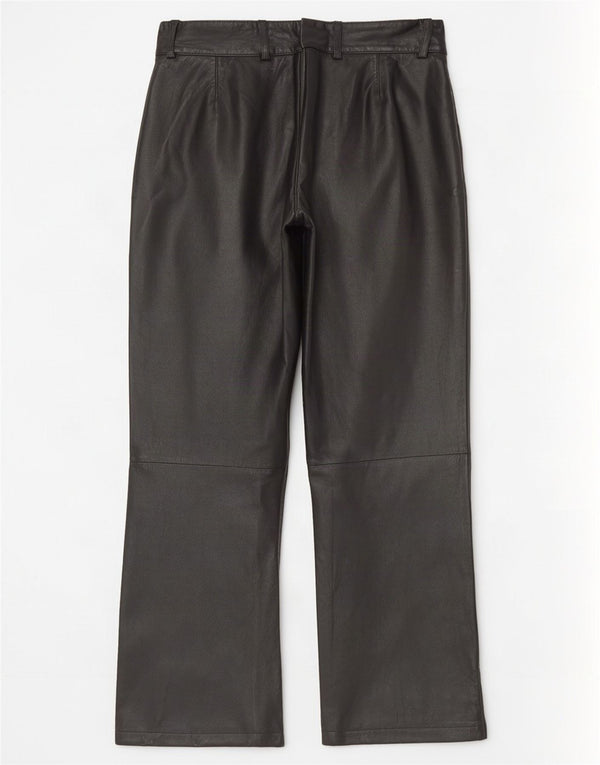 K.K.Berlin Pantaloni drepti din piele pentru femei EU 40 Medium W32 L29 Negru