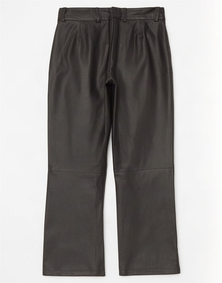 K.K.Berlin Pantaloni drepti din piele pentru femei EU 40 Medium W32 L29 Negru