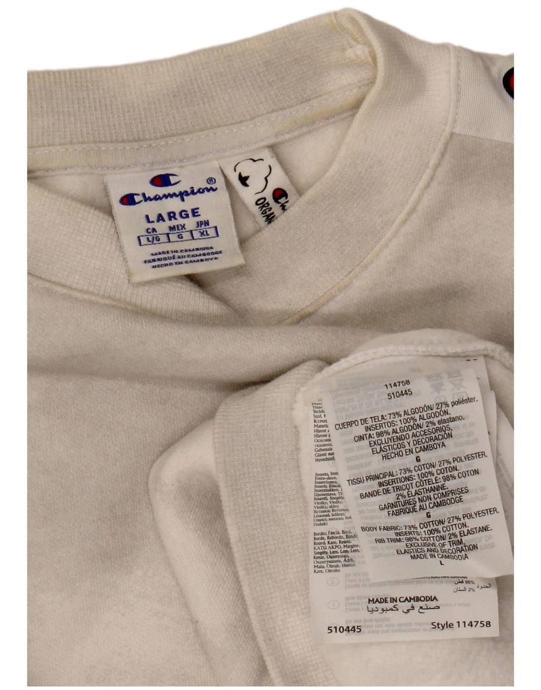 Pulover oversized crop pentru femei CHAMPION UK 16, mare, alb