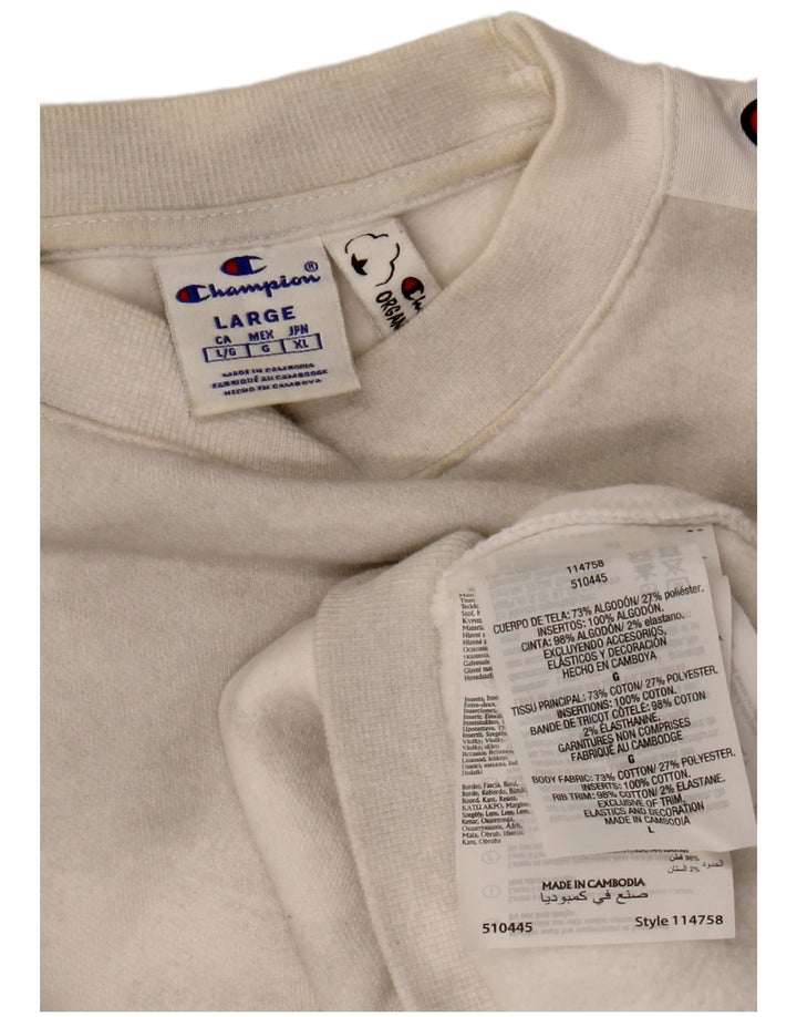 Pulover oversized crop pentru femei CHAMPION UK 16, mare, alb