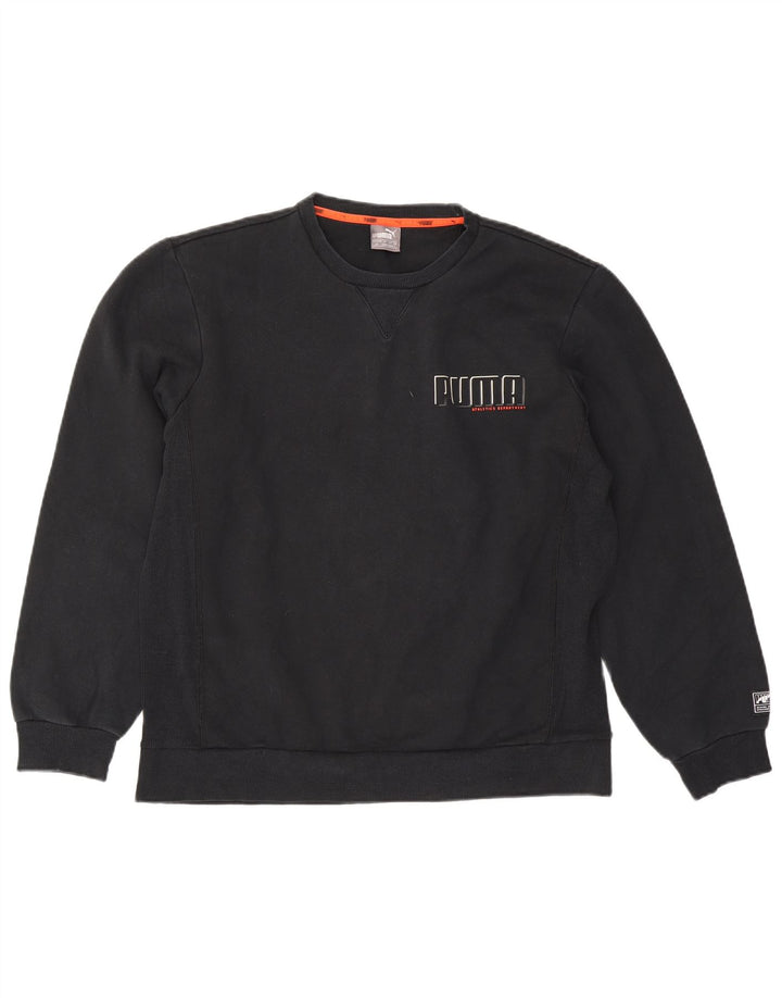 Pulover grafic pentru bărbați Puma, bumbac mare, negru