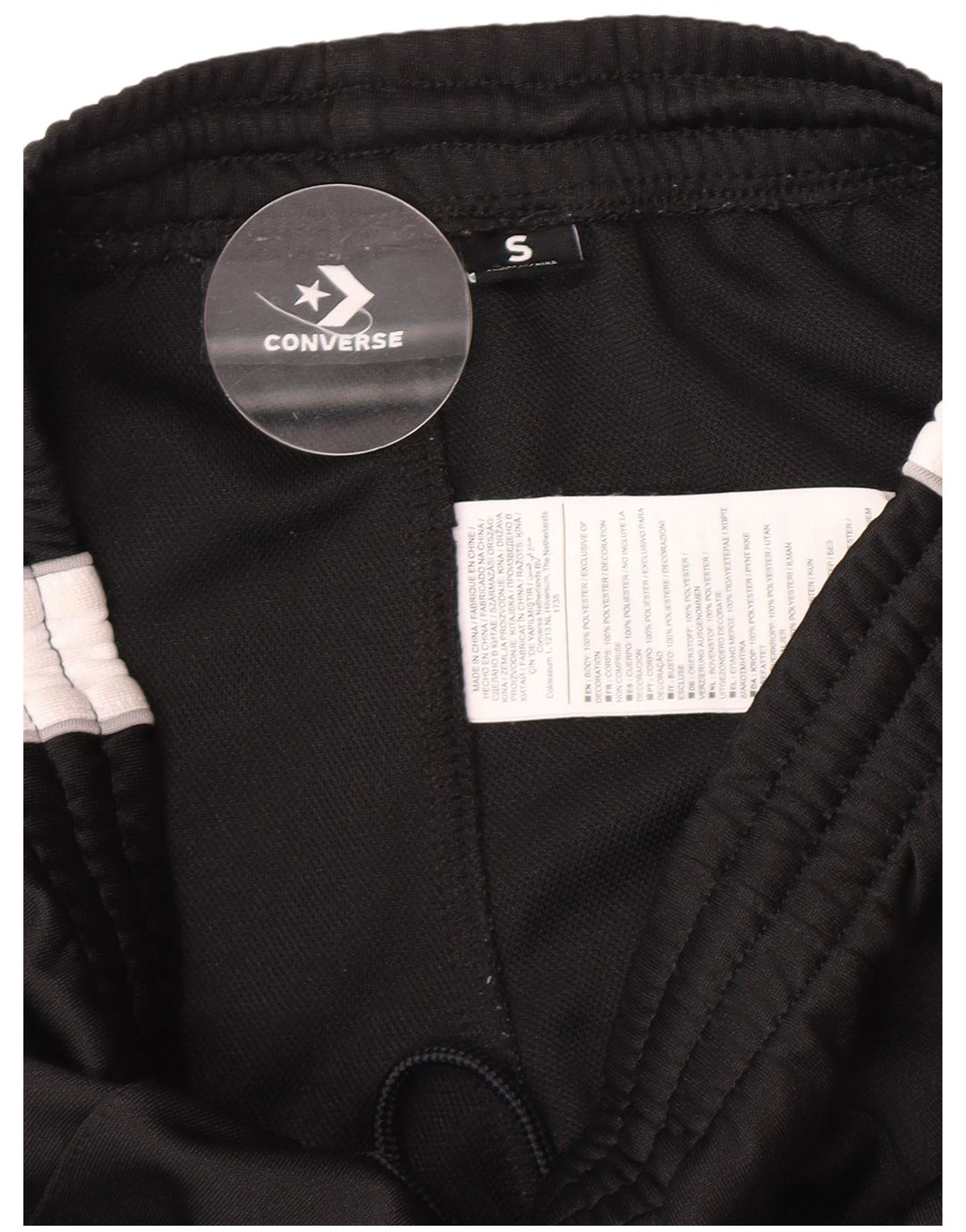 Pantaloni de trening Converse pentru femei UK 8 Small, negru, poliester color bloc