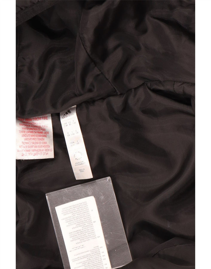Jachetă căptușită cu glugă ADIDAS pentru băieți 7-8 ani poliester negru