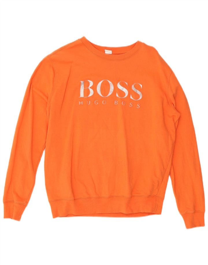 Pulover cu grafic pentru femei Hugo Boss, UK 14, portocaliu mediu